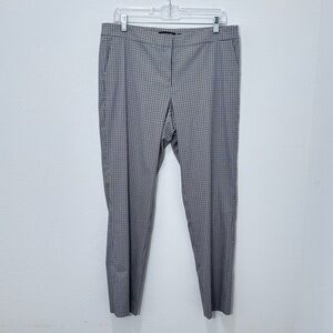 Lafayette 148 Women's Manhattan Blue Brown Plaid Career Office Dress Pant Size 8